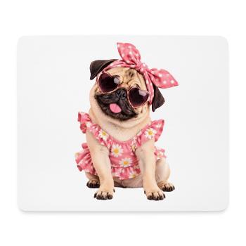 Mops Hund süßer Mops niedlicher Mops - Mousepad (Querformat) - Weiß - Vorne