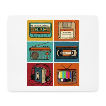 90er Jahre, 80er Jahre Party, Kassette, Nostalgie - Mousepad (Querformat) - Weiß - Vorne