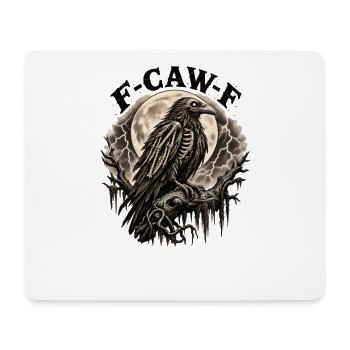 F-CAW-F Gothic Skeleton Raven Full Moon Dark - Mousepad (Querformat) - Weiß - Vorne