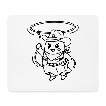Niedliche Kawaii-Geister-Cowboy-Western-Ästhetik - Mousepad (Querformat) - Weiß - Vorne