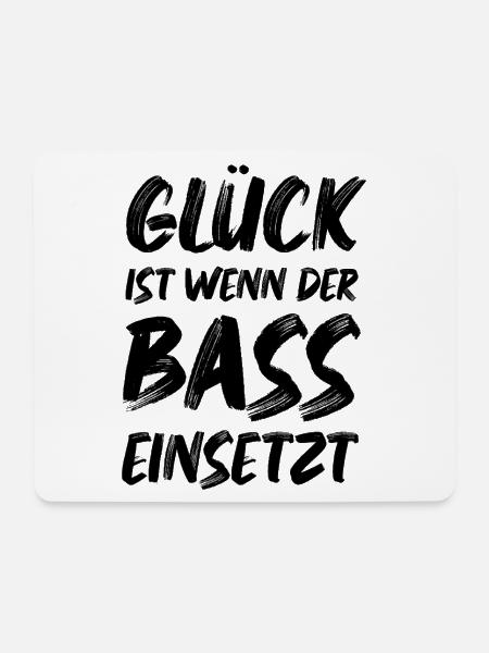 Glück ist wenn der Bass einsetzt Musik Sprüche - Mousepad (Querformat) - Weiß