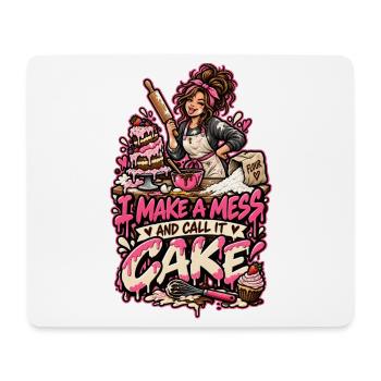 Kuchenchaos Spruch Cake-Design - Mousepad (Querformat) - Weiß - Vorne