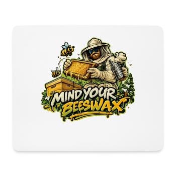 Imkerheld: Mind Your Beeswax - Mousepad (Querformat) - Weiß - Vorne