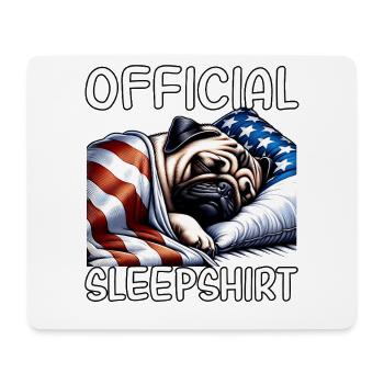 Mops US Schlafshirt - Mousepad (Querformat) - Weiß - Vorne