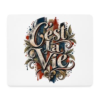 C’est La Vie – Vintage Frankreich Design - Mousepad (Querformat) - Weiß - Vorne