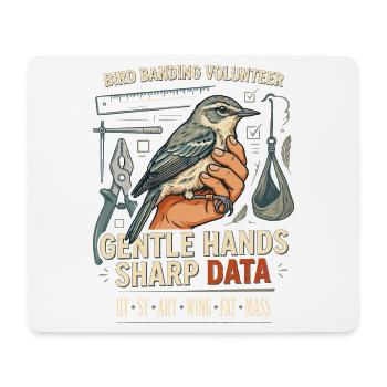 Vogelfang-Banding Freiwilliger - Mousepad (Querformat) - Weiß - Vorne
