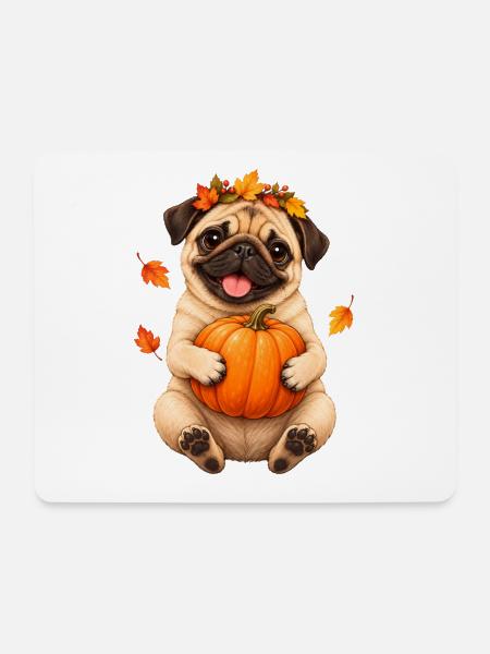 Mops Hund süßer Mops niedlicher Mops - Mousepad (Querformat) - Weiß