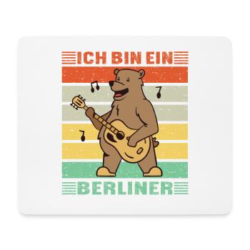Berliner Bär Gitarre Vintage - Ich bin ein Berline - Mousepad (Querformat) - Weiß - Vorne