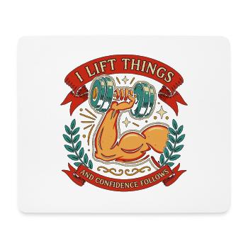 Personal Trainer I Lift Things And Strength Coach - Mousepad (Querformat) - Weiß - Vorne