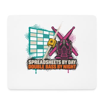 Spreadsheets by Day Bass by Night - Mousepad (Querformat) - Weiß - Vorne