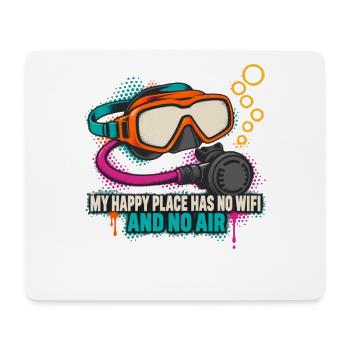 Taucherwitz: Kein WLAN, kein Luft - Mousepad (Querformat) - Weiß - Vorne