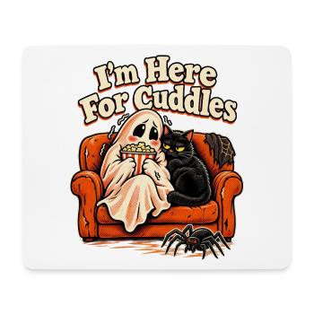I'm Here For Cuddles Halloween Sofa Kater und - Mousepad (Querformat) - Weiß - Vorne