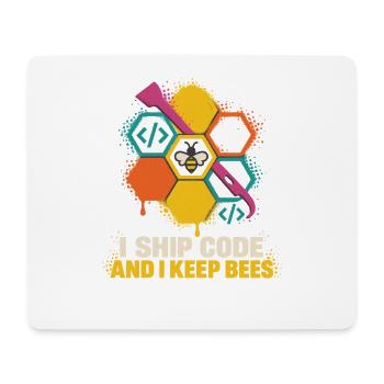 Bienen, Code und bunte Sechsecke - Mousepad (Querformat) - Weiß - Vorne