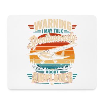 Spontanes Flugzeug-Wortspiel Vintage - Mousepad (Querformat) - Weiß - Vorne