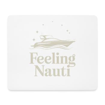 Feeling Nauti Yacht Boot Wellen Und Sterne - Mousepad (Querformat) - Weiß - Vorne