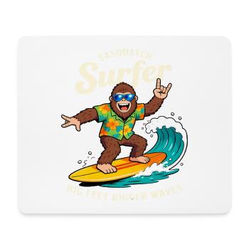 Sasquatch Surfer Big Feet Bigger Waves Cryptid - Mousepad (Querformat) - Weiß - Vorne