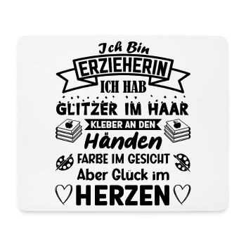 Ich bin Erzieherin ich habe Glitzer im Haar Spruch - Mousepad (Querformat) - Weiß - Vorne