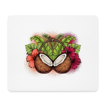 Kokosnuss-BH Hawaiianisches lustiges tropisches Kostüm Hawaii - Mousepad (Querformat) - Weiß - Vorne