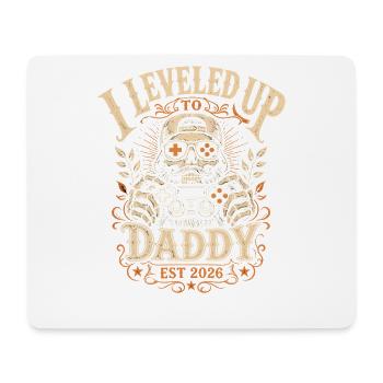 Leveled up to Daddy Vintage Spruch - Mousepad (Querformat) - Weiß - Vorne