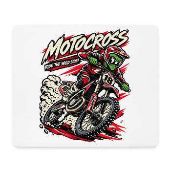 Wildes Motocross: Fahrer am Rand - Mousepad (Querformat) - Weiß - Vorne