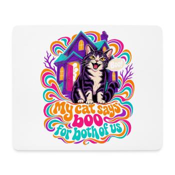 My Cat Says Boo For Both Of Us schüchterner - Mousepad (Querformat) - Weiß - Vorne