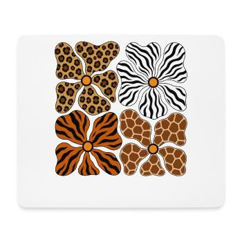 Boho Safari Blumen Leopard Zebra Giraffe Tiger - Mousepad (Querformat) - Weiß - Vorne