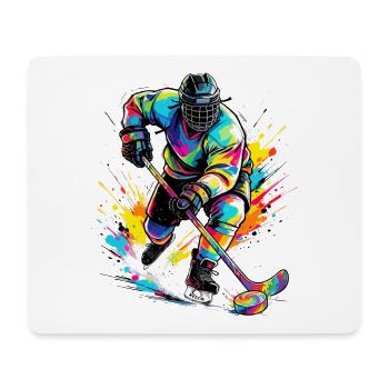 Eishockey Eishockeyspieler bunt - Mousepad (Querformat) - Weiß - Vorne