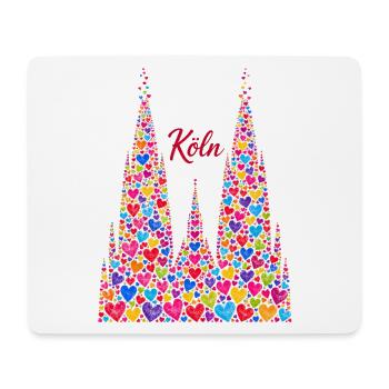 Kölner Dom mit Konfetti Karneval Fasching Köln - Mousepad (Querformat) - Weiß - Vorne