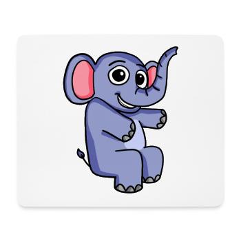 Elefant Motiv - Mousepad (Querformat) - Weiß - Vorne