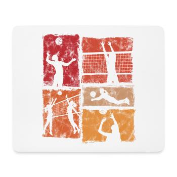 Volleyball Volleyballerinnen im Spiel Damen Retro - Mousepad (Querformat) - Weiß - Vorne