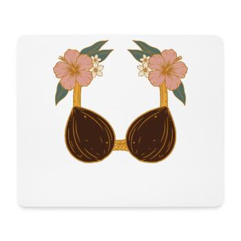 Tropisches Kokosnuss-BH Blumenstrand-Design - Mousepad (Querformat) - Weiß - Vorne