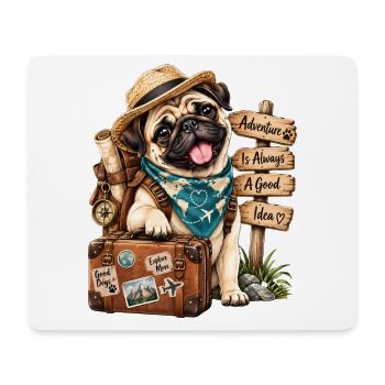Mops Hund süßer Mops niedlicher Mops - Mousepad (Querformat) - Weiß - Vorne