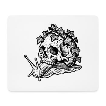 Gotischer Schädel mit Schnecke und Efeu – Natur Maca - Mousepad (Querformat) - Weiß - Vorne