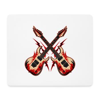 2 Gekreuzte Gitarren - Mousepad (Querformat) - Weiß - Vorne
