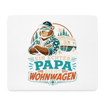 Ein echter Papa zieht Wohnwagen - Mousepad (Querformat) - Weiß - Vorne