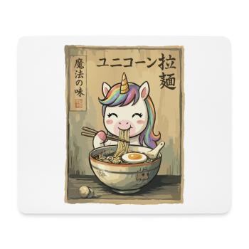 Kawaii Einhorn Ramen Nudeln Japan Retro - Mousepad (Querformat) - Weiß - Vorne