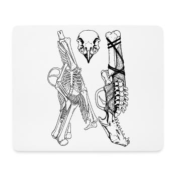Skelette und Vogelschädel – Gotische Anatomie - Mousepad (Querformat) - Weiß - Vorne