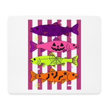 Spooky Halloween Fish Pattern Design - Mousepad (Querformat) - Weiß - Vorne