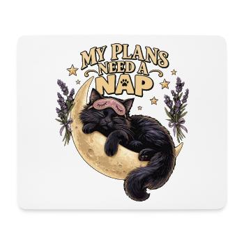 My Plans Need A Nap – Katzen Schlafspruch - Mousepad (Querformat) - Weiß - Vorne