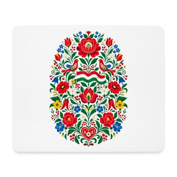 Ungarn | Volkskunst & Blumenornamente - Mousepad (Querformat) - Weiß - Vorne
