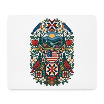 USA | Appalachia, Quilt & Landhaus - Mousepad (Querformat) - Weiß - Vorne
