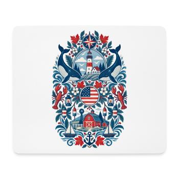 USA | Neuengland, Leuchtturm & Meer - Mousepad (Querformat) - Weiß - Vorne