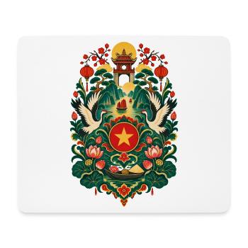 Vietnam | Lotus, Kraniche & Laternen - Mousepad (Querformat) - Weiß - Vorne