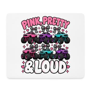Pink Pretty & Loud Monster Trucks - Mousepad (Querformat) - Weiß - Vorne
