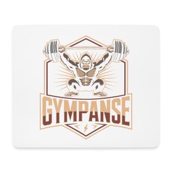 GYMPANSE Gewichtheber Bodybuilding - Mousepad (Querformat) - Weiß - Vorne