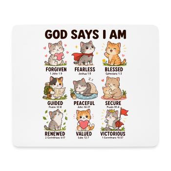  Gott Sagt: Ich Bin Katzen Christliche Bibelverse - Mousepad (Querformat) - Weiß - Vorne