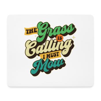 Das Gras ruft, ich muss mähen – Rasenmäher-Geschenk - Mousepad (Querformat) - Weiß - Vorne