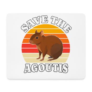 Aguti Save Agouti - Mousepad (Querformat) - Weiß - Vorne