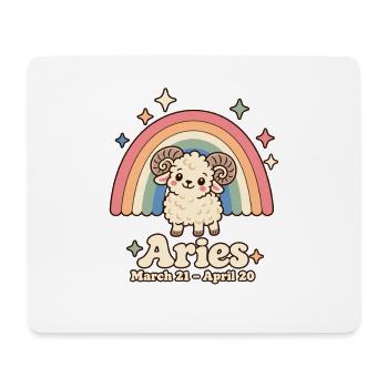 Widder – niedliches Sternzeichen für Kinder - Mousepad (Querformat) - Weiß - Vorne