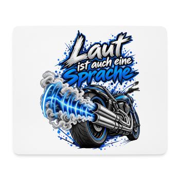 Motorrad Laut ist auch eine Sprache Schallwellen - Mousepad (Querformat) - Weiß - Vorne